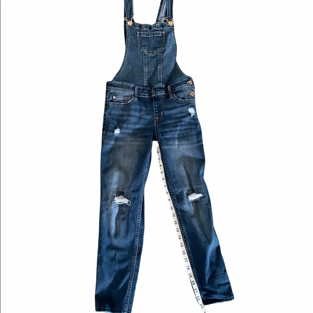 Girls Abercrombie kids distressed jean overall size 11/12